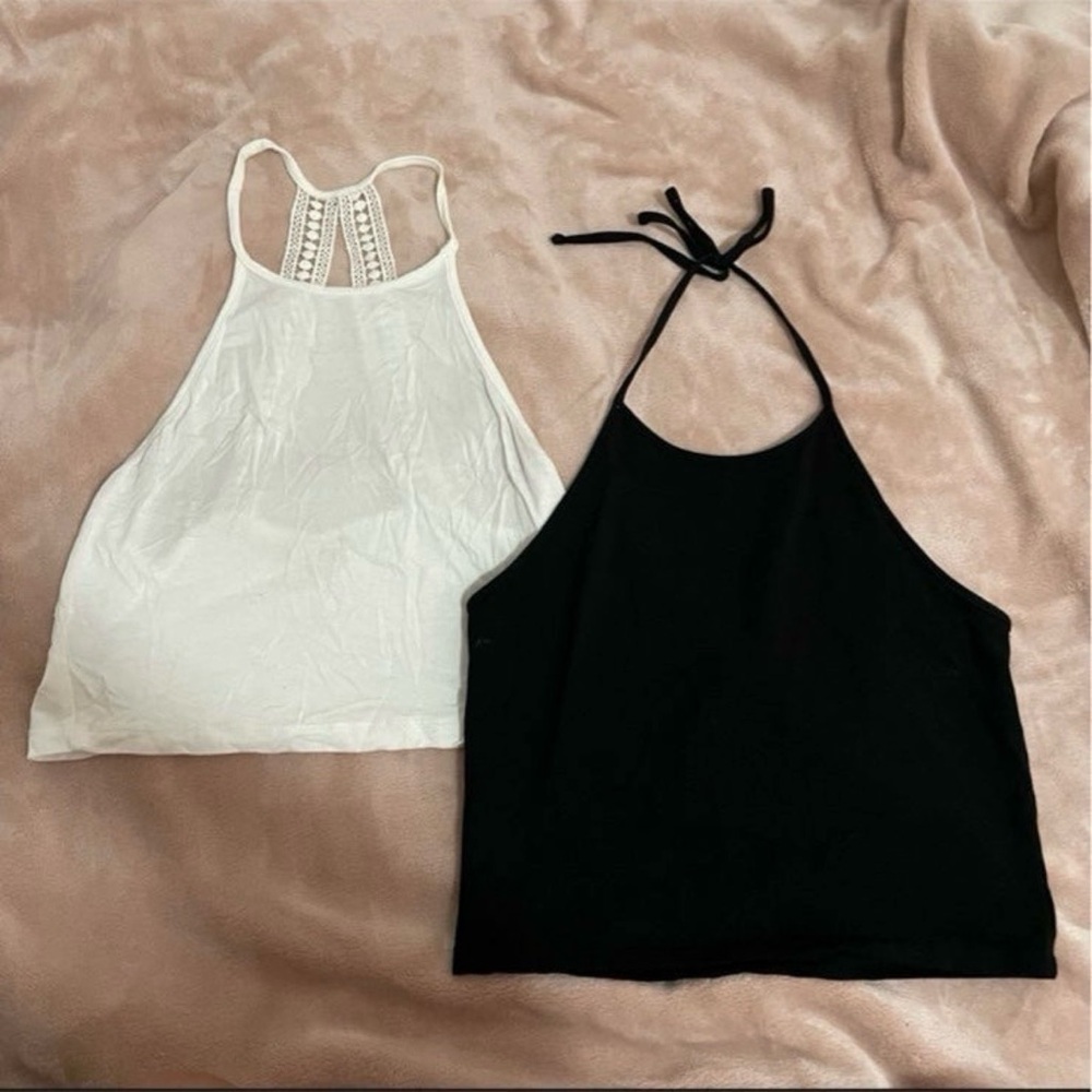 Cropped Halter Top Bundle Pacsun LA Hearts and Popular Basics Crop Tops